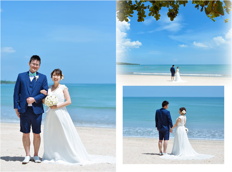 はじめのページは見開きいっぱいに一枚の写真を大きく使いました。3頁目：結婚式アルバム