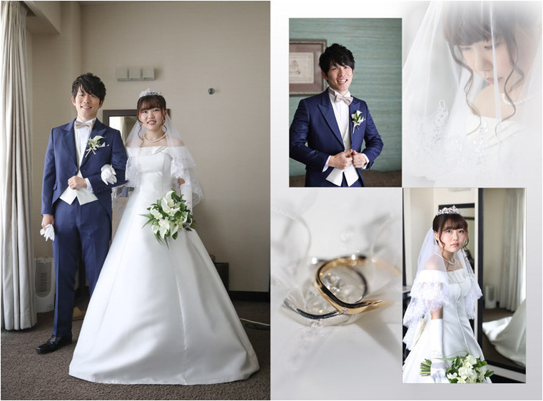 
お支度を終えたお二人はご両親のもとへ。2頁目：結婚式アルバム