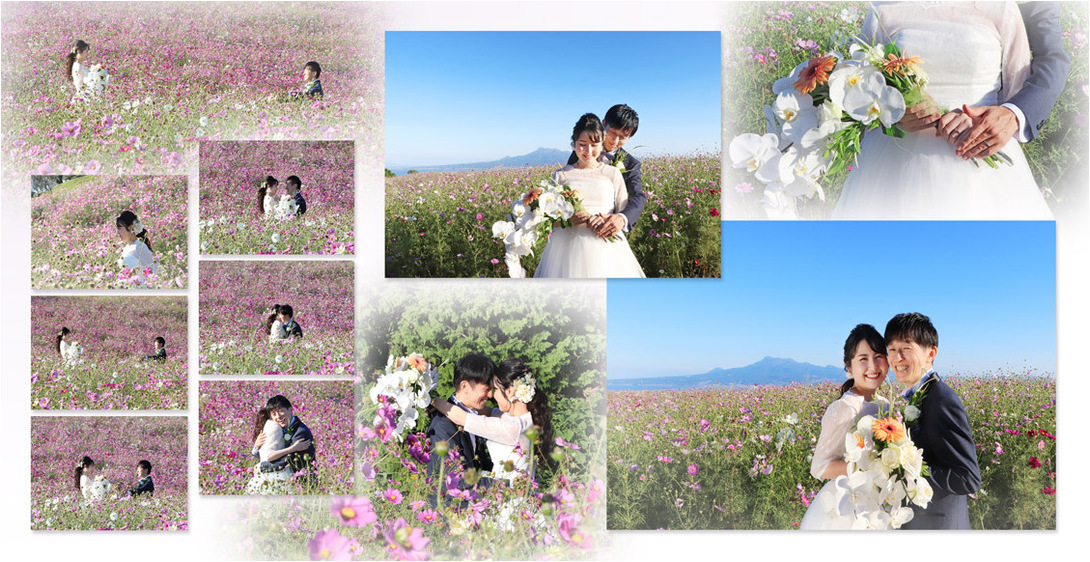 おなかの中にいる赤ちゃんのエコー写真も一緒に収められました。11頁目：結婚式アルバム