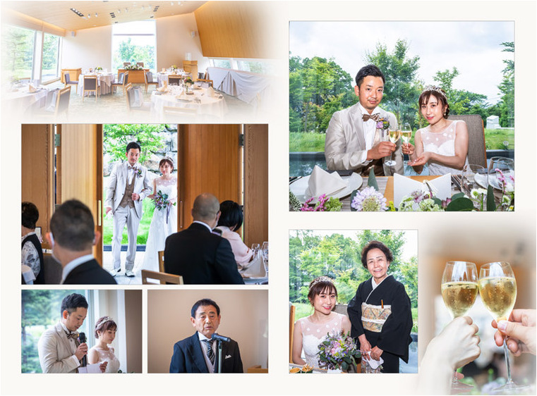 おちゃめなポーズも見どころです。6頁目：結婚式アルバム