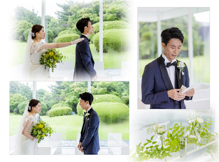 場所も衣装も変えての二回目のファーストミートを行いました。7頁目：結婚式アルバム