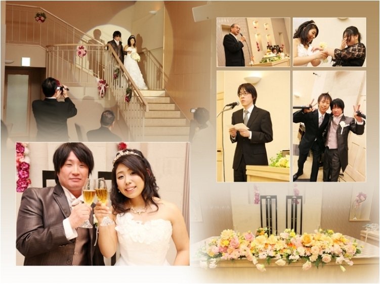 お二人の思い出がギュッと詰まった一冊となりました。9頁目：結婚式アルバム