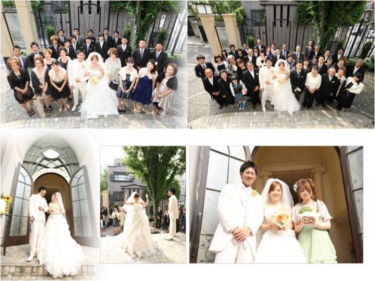 高砂には大きなはしご車が飾られています。7頁目：結婚式アルバム