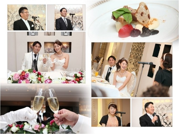 お色直しではブルーのドレスにお召し替え。11頁目：結婚式アルバム