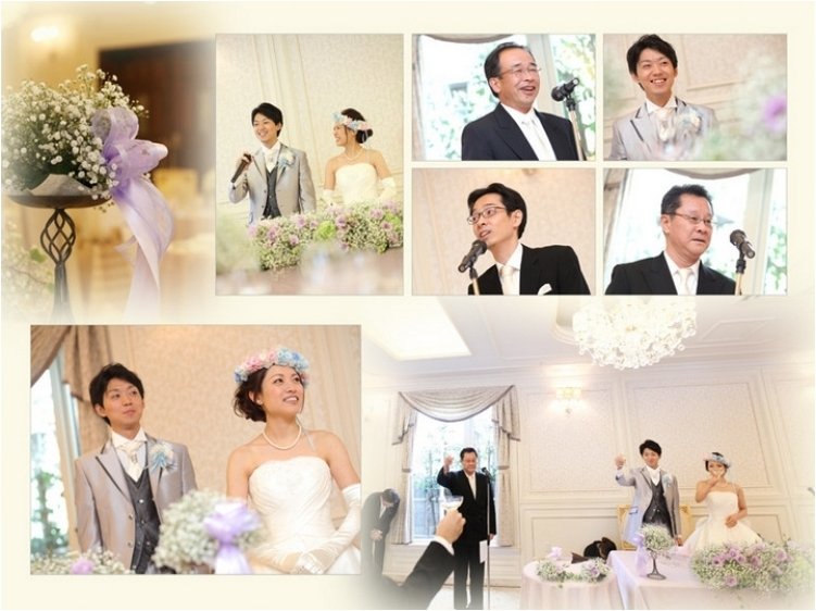 当日の最後にはスタッフとハグする様子も収めました。9頁目：結婚式アルバム