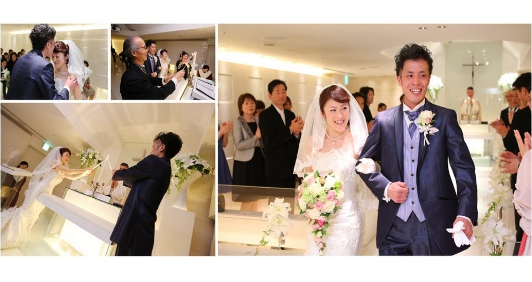 お支度でのリラックスされた表情も挙式には緊張の面持ちの新郎。5頁目：結婚式アルバム