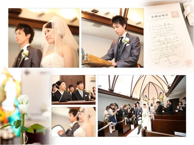 披露パーティーもご家族での笑顔の絶えないものとなりました。8頁目：結婚式アルバム