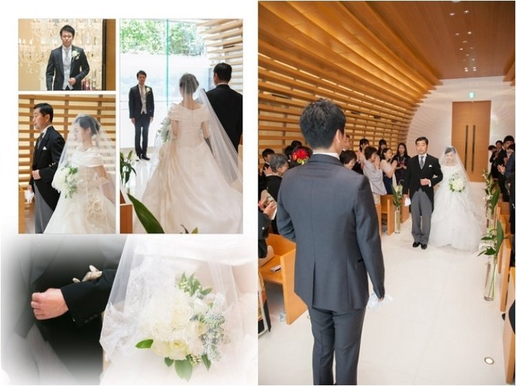 
暖かい木漏れ日がさしこむ綺麗な緑であふれる披露宴会場。3頁目：結婚式アルバム