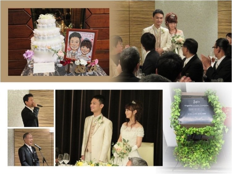 
退場時の新郎が新婦をエスコートする様子は優しさを感じます。5頁目：結婚式アルバム