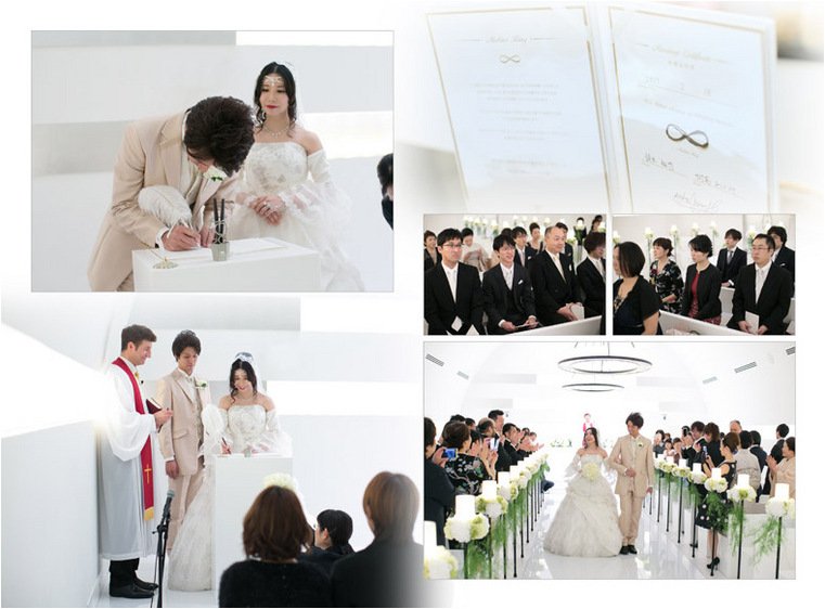 
お気に入りの自分撮り写真も合せて作成しました。6頁目：結婚式アルバム