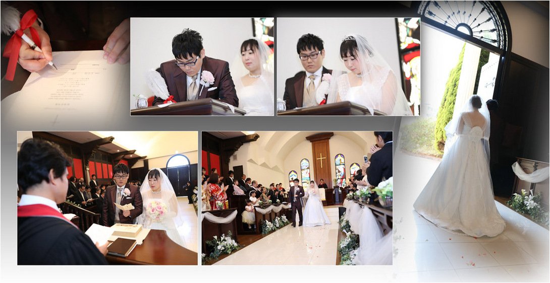 緊張感が伝わる一枚です。6頁目：結婚式アルバム